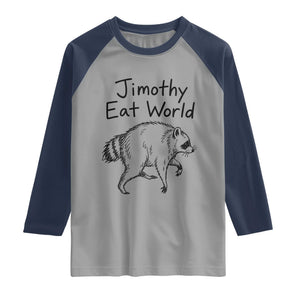 Jimothy Eat World Funny Music Parody Raglan Shirt Viral Seattle Raccoon Trash Panda Meme