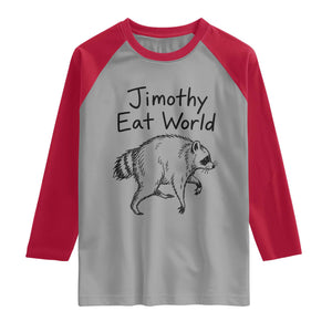Jimothy Eat World Funny Music Parody Raglan Shirt Viral Seattle Raccoon Trash Panda Meme