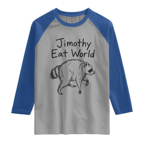 Jimothy Eat World Funny Music Parody Raglan Shirt Viral Seattle Raccoon Trash Panda Meme