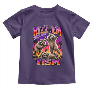 Rizz Em With The Tism Funny Raccoon Toddler T Shirt Trash Panda Vintage Bootleg Graphic