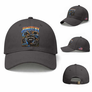 Jimothy the Raccoon Vintage 90s Bootleg Lightning Graphic Baseball Cap Viral Seattle Trash Panda