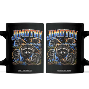 Jimothy the Raccoon Vintage 90s Bootleg Lightning Graphic Coffee Mug Viral Seattle Trash Panda