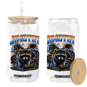 Jimothy the Raccoon Vintage 90s Bootleg Lightning Graphic Glass Can Viral Seattle Trash Panda