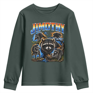 Jimothy the Raccoon Vintage 90s Bootleg Lightning Graphic Youth Sweatshirt Viral Seattle Trash Panda