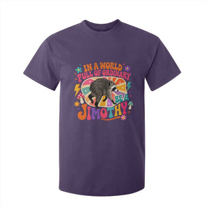 In A World Full Of Ordinary Be A Jimothy Psychedelic Style T Shirt For Kid Retro Groovy Seattle Raccoon Legend Graphic