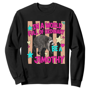 In A World Full Of Ordinary Be A Jimothy Preppy Style Sweatshirt Cute Y2K Pop Seattle Raccoon Legend Graphic