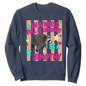 In A World Full Of Ordinary Be A Jimothy Preppy Style Sweatshirt Cute Y2K Pop Seattle Raccoon Legend Graphic