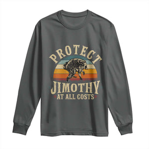 Protect Jimothy At All Costs Seattle Raccoon Long Sleeve Shirt Vintage Sunset Feral Trash Panda Legend Supporter