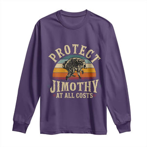 Protect Jimothy At All Costs Seattle Raccoon Long Sleeve Shirt Vintage Sunset Feral Trash Panda Legend Supporter