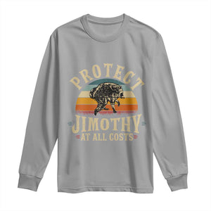 Protect Jimothy At All Costs Seattle Raccoon Long Sleeve Shirt Vintage Sunset Feral Trash Panda Legend Supporter