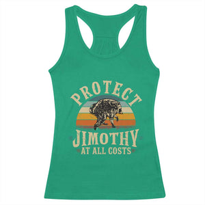 Protect Jimothy At All Costs Seattle Raccoon Racerback Tank Top Vintage Sunset Feral Trash Panda Legend Supporter