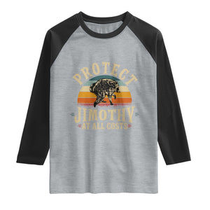 Protect Jimothy At All Costs Seattle Raccoon Raglan Shirt Vintage Sunset Feral Trash Panda Legend Supporter