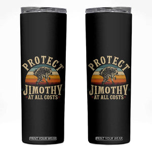 Protect Jimothy At All Costs Seattle Raccoon Skinny Tumbler Vintage Sunset Feral Trash Panda Legend Supporter