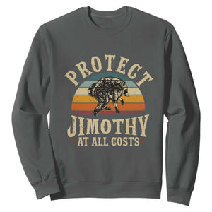 Protect Jimothy At All Costs Seattle Raccoon Sweatshirt Vintage Sunset Feral Trash Panda Legend Supporter