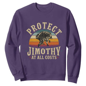 Protect Jimothy At All Costs Seattle Raccoon Sweatshirt Vintage Sunset Feral Trash Panda Legend Supporter