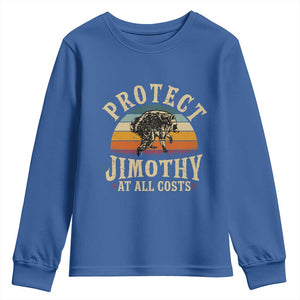 Protect Jimothy At All Costs Seattle Raccoon Youth Sweatshirt Vintage Sunset Feral Trash Panda Legend Supporter