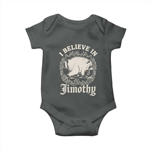 I Believe In Jimothy the Seattle Raccoon Baby Onesie Flaming Circle Vintage Feral Legend Trash Panda Supporter