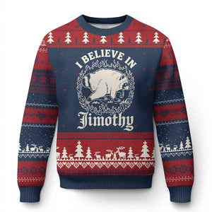 I Believe In Jimothy the Seattle Raccoon Ugly Christmas Sweater Flaming Circle Vintage Feral Legend Trash Panda Supporter