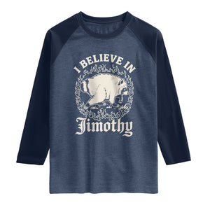 I Believe In Jimothy the Seattle Raccoon Raglan Shirt Flaming Circle Vintage Feral Legend Trash Panda Supporter