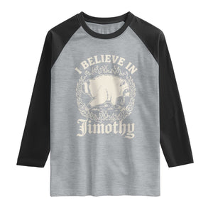I Believe In Jimothy the Seattle Raccoon Raglan Shirt Flaming Circle Vintage Feral Legend Trash Panda Supporter