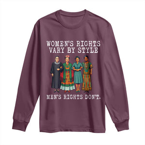 Womens Rights Vary By Style Feminists Historic Female Empowerment Long Sleeve Shirt Powerful Feminism Civil Rights Movement