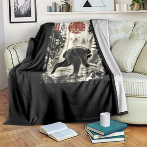 Jimothy the Raccoon Japanese Ukiyo-e Style Vintage Graphic Throw Blanket Viral Seattle Trash Panda Feral Legend Supporter
