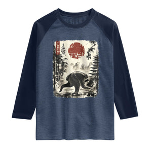 Jimothy the Raccoon Japanese Ukiyo-e Style Vintage Graphic Raglan Shirt Viral Seattle Trash Panda Feral Legend Supporter