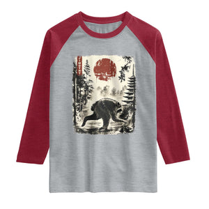 Jimothy the Raccoon Japanese Ukiyo-e Style Vintage Graphic Raglan Shirt Viral Seattle Trash Panda Feral Legend Supporter
