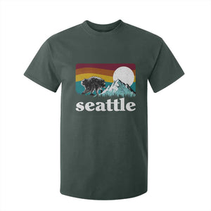 Seattle WA Mountains Jimothy the Raccoon Graphic T Shirt For Kid Retro Vintage Sunset Viral Trash Panda Feral Legend
