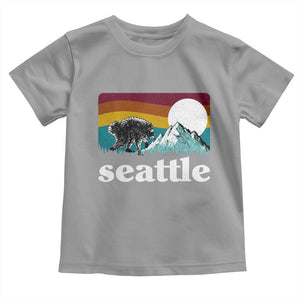 Seattle WA Mountains Jimothy the Raccoon Graphic Toddler T Shirt Retro Vintage Sunset Viral Trash Panda Feral Legend