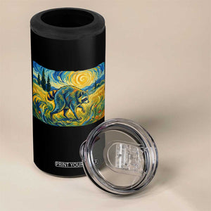 Jimothy Viral Seattle Raccoon Starry Night Style Graphic 4 in 1 Can Cooler Tumbler Trash Panda Feral Legend Supporter