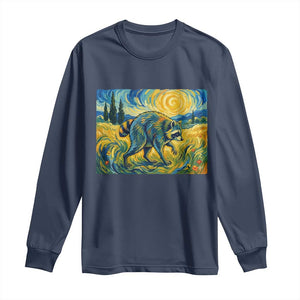 Jimothy Viral Seattle Raccoon Starry Night Style Graphic Long Sleeve Shirt Trash Panda Feral Legend Supporter