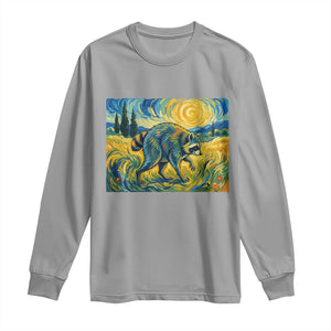 Jimothy Viral Seattle Raccoon Starry Night Style Graphic Long Sleeve Shirt Trash Panda Feral Legend Supporter