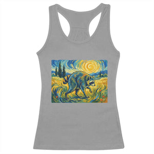 Jimothy Viral Seattle Raccoon Starry Night Style Graphic Racerback Tank Top Trash Panda Feral Legend Supporter