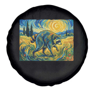 Jimothy Viral Seattle Raccoon Starry Night Style Graphic Spare Tire Cover Trash Panda Feral Legend Supporter