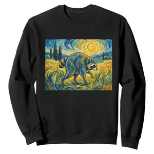 Jimothy Viral Seattle Raccoon Starry Night Style Graphic Sweatshirt Trash Panda Feral Legend Supporter