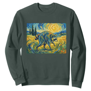 Jimothy Viral Seattle Raccoon Starry Night Style Graphic Sweatshirt Trash Panda Feral Legend Supporter