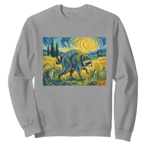 Jimothy Viral Seattle Raccoon Starry Night Style Graphic Sweatshirt Trash Panda Feral Legend Supporter