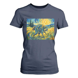 Jimothy Viral Seattle Raccoon Starry Night Style Graphic T Shirt For Women Trash Panda Feral Legend Supporter