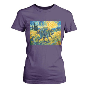 Jimothy Viral Seattle Raccoon Starry Night Style Graphic T Shirt For Women Trash Panda Feral Legend Supporter