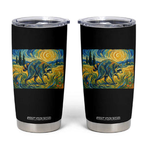 Jimothy Viral Seattle Raccoon Starry Night Style Graphic Tumbler Cup Trash Panda Feral Legend Supporter