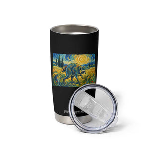Jimothy Viral Seattle Raccoon Starry Night Style Graphic Tumbler Cup Trash Panda Feral Legend Supporter