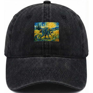 Jimothy Viral Seattle Raccoon Starry Night Style Graphic Washed Cotton Baseball Cap Trash Panda Feral Legend Supporter