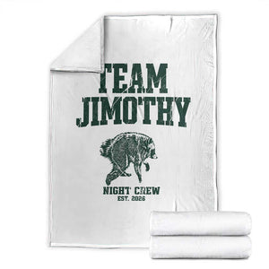 Team Jimothy Night Crew Est 2026 Viral Seattle Raccoon Throw Blanket Feral Legend Trash Panda Vintage Athletic Style Graphic
