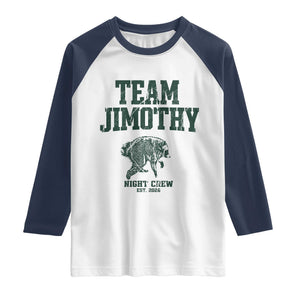 Team Jimothy Night Crew Est 2026 Viral Seattle Raccoon Raglan Shirt Feral Legend Trash Panda Vintage Athletic Style Graphic