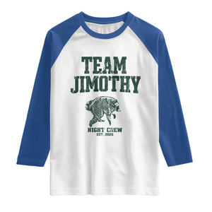 Team Jimothy Night Crew Est 2026 Viral Seattle Raccoon Raglan Shirt Feral Legend Trash Panda Vintage Athletic Style Graphic