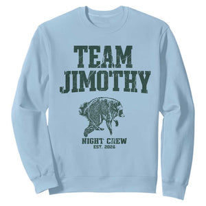 Team Jimothy Night Crew Est 2026 Viral Seattle Raccoon Sweatshirt Feral Legend Trash Panda Vintage Athletic Style Graphic