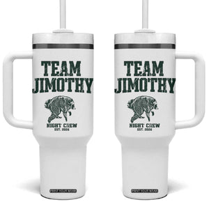 Team Jimothy Night Crew Est 2026 Viral Seattle Raccoon Tumbler With Handle Feral Legend Trash Panda Vintage Athletic Style Graphic