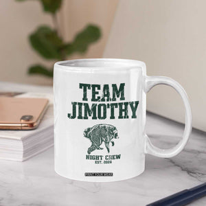 Team Jimothy Night Crew Est 2026 Viral Seattle Raccoon Coffee Mug Feral Legend Trash Panda Vintage Athletic Style Graphic