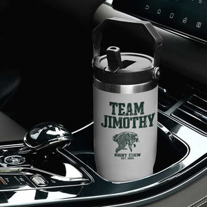 Team Jimothy Night Crew Est 2026 Viral Seattle Raccoon Flip Straw Tumbler Feral Legend Trash Panda Vintage Athletic Style Graphic